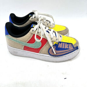 Nike Kids Force 1 Low LV8 Sandrift Track Red Size 11.5C Sporty Skater DZ2807-100